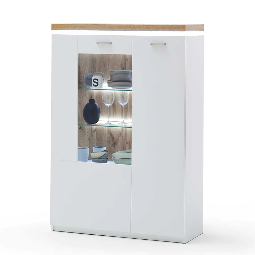 Wohnen Highboards<98x143x38 Design Highboard mit Beleuchtung LED - Caldri