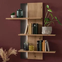 Wohnen Regale<95x118x25 Design Hängeregal in Eiche Optik - Nikdus