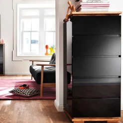 Wohnen Kommoden<51x115x40 Design Hochkommode in Hochglanz - Ercurs
