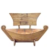 Wohnen Sitzbank<145x99x65 Design Holzbank in Boot Optik - Teako