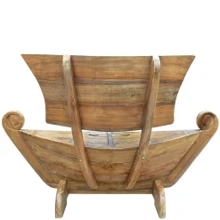 Wohnen Sitzbank<145x99x65 Design Holzbank in Boot Optik - Teako