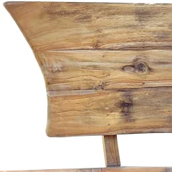 Wohnen Sitzbank<145x99x65 Design Holzbank in Boot Optik - Teako