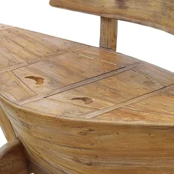Wohnen Sitzbank<145x99x65 Design Holzbank in Boot Optik - Teako
