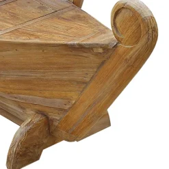 Wohnen Sitzbank<145x99x65 Design Holzbank in Boot Optik - Teako