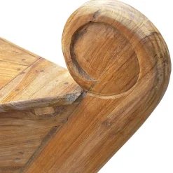 Wohnen Sitzbank<145x99x65 Design Holzbank in Boot Optik - Teako
