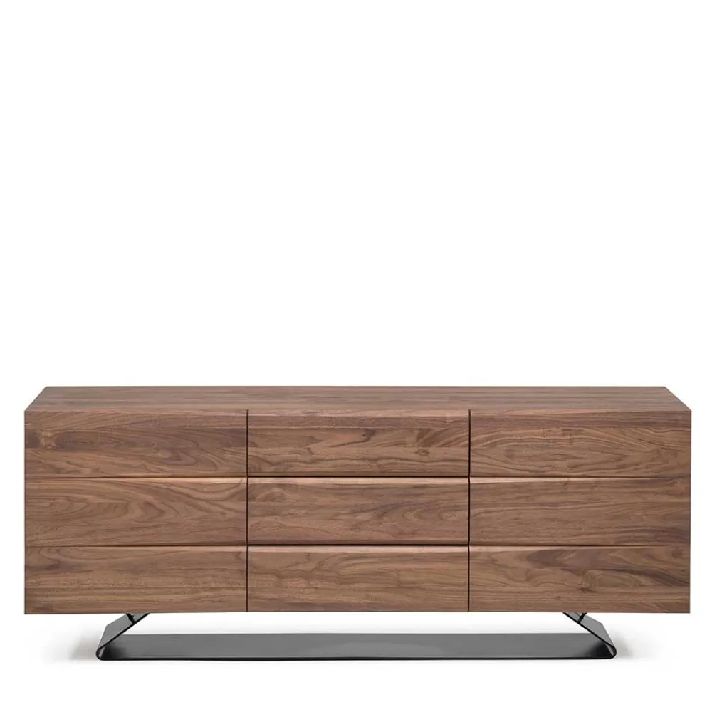 Wohnen Sideboards<180x70x45 Design Kommode aus Nussbaum Holz - Dexter