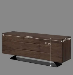 Wohnen Sideboards<180x70x45 Design Kommode aus Nussbaum Holz - Dexter