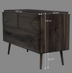 Wohnen Sideboards<120x78x40 Design Kommode aus Nussbaum - Rivossa