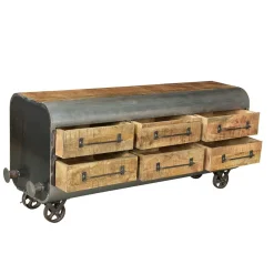 Wohnen Sideboards<150x66x43 Design Kommode im Zugwaggon Look - Bahiro