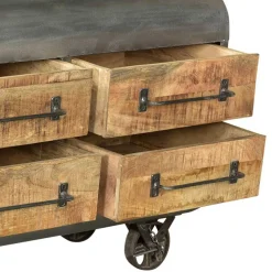 Wohnen Sideboards<150x66x43 Design Kommode im Zugwaggon Look - Bahiro