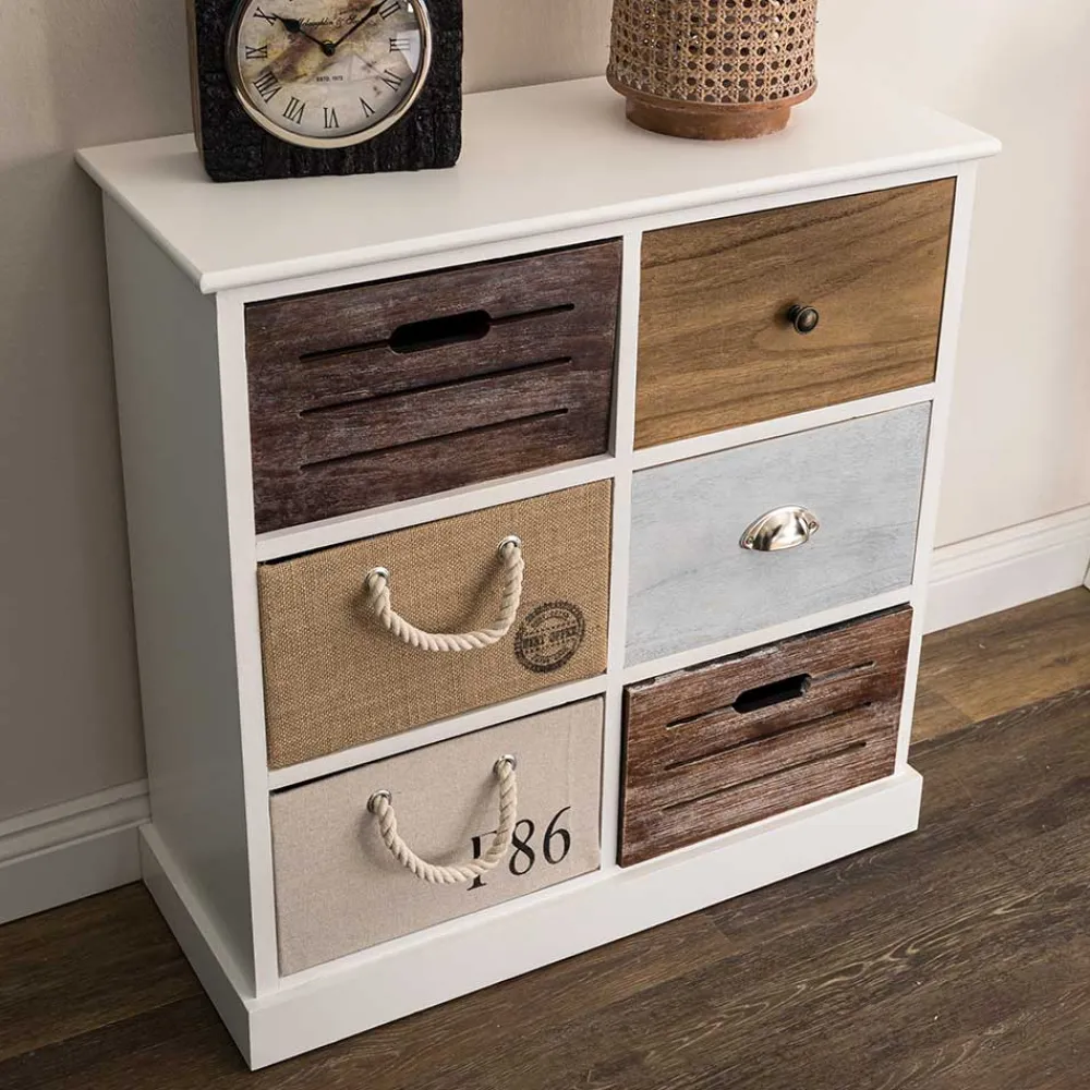 Wohnen Kommoden<70x72x30 Design Kommode mit sechs Schubladen - Amare