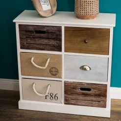 Wohnen Kommoden<70x72x30 Design Kommode mit sechs Schubladen - Amare