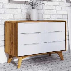 Wohnen Tv & Hifi-Möbel|Lowboards<90x63x40 Design Kommode mit sechs Schubladen - Diesta