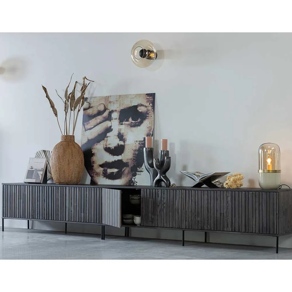 Wohnen Lowboards<150x56x44 Design Lowboard in Esche Dunkel - Eyes