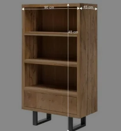 Wohnen Regale<90x160x45 Design Regal aus Asteiche - Ventida