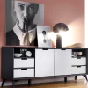 Wohnen Sideboards<180x73x40 Design Sideboard in Grau & Weiß - Vadids
