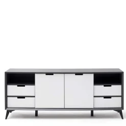 Wohnen Sideboards<180x73x40 Design Sideboard in Grau & Weiß - Vadids