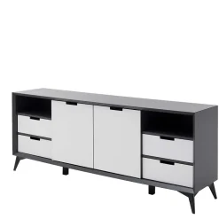 Wohnen Sideboards<180x73x40 Design Sideboard in Grau & Weiß - Vadids