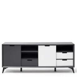 Wohnen Sideboards<180x73x40 Design Sideboard in Grau & Weiß - Vadids