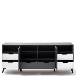 Wohnen Sideboards<180x73x40 Design Sideboard in Grau & Weiß - Vadids