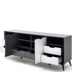 Wohnen Sideboards<180x73x40 Design Sideboard in Grau & Weiß - Vadids