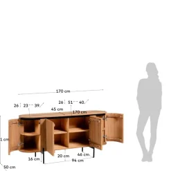 Wohnen Sideboards<170x81x50 Design Sideboard in ovaler Form - Ilvenda