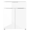 Wohnen Kommoden<83x101x42 Design Vertiko in Weiß mit Glas - Soraga