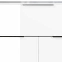 Wohnen Kommoden<83x101x42 Design Vertiko in Weiß mit Glas - Soraga