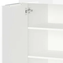 Wohnen Kommoden<83x101x42 Design Vertiko in Weiß mit Glas - Soraga