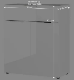Wohnen Kommoden<83x101x42 Design Vertiko in Weiß mit Glas - Soraga