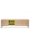Wohnen Tv & Hifi-Möbel|Lowboards<205x63x40 Designer Lowboard in Eiche Bianco & Gelb - Enifra