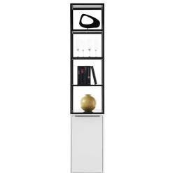 Wohnen Regale<40x197x40 Designer Regal in Weiß & Schwarz - Enkraja
