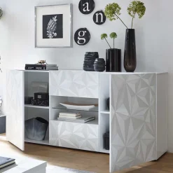 Wohnen Sideboards<181x84x42 Designer-Sideboard in Glänzend-Weiß - Vovasoma