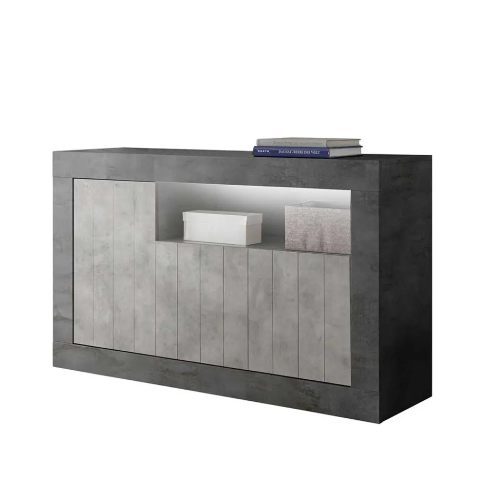Wohnen Sideboards<138x86x43 Design-Kommode in Grau zweifarbig - Casmas