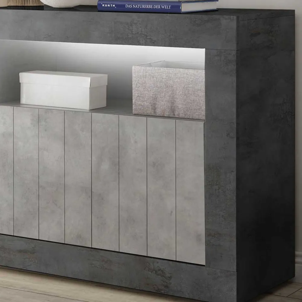 Wohnen Sideboards<138x86x43 Design-Kommode in Grau zweifarbig - Casmas