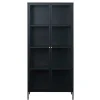 Wohnen Vitrinen<90x190x40 Doppeltür Vitrine aus Metall - Butoaie
