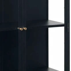 Wohnen Vitrinen<90x190x40 Doppeltür Vitrine aus Metall - Butoaie