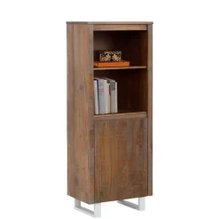 Wohnen Regale|Vitrinen<55x140x35 Dunkles Regal aus Kiefer Massivholz - Lavagna