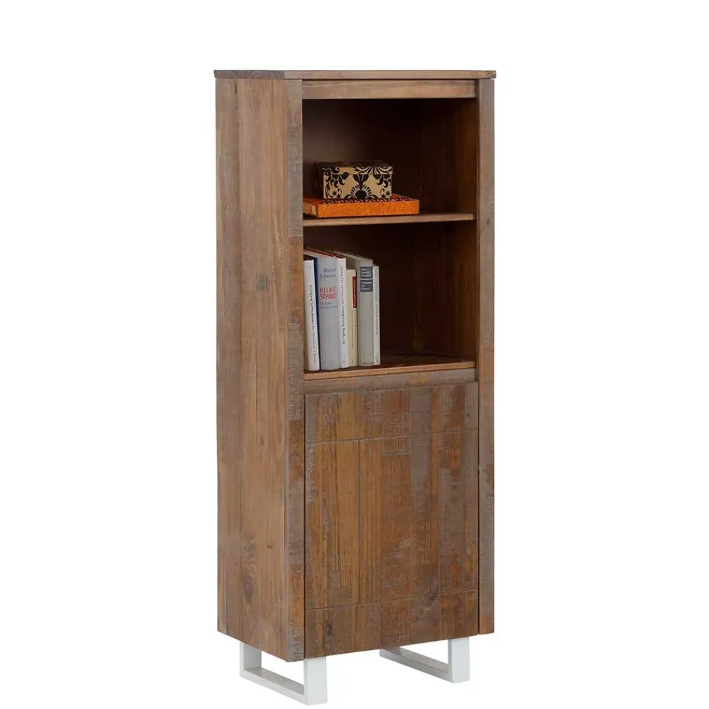 Wohnen Regale|Vitrinen<55x140x35 Dunkles Regal aus Kiefer Massivholz - Lavagna