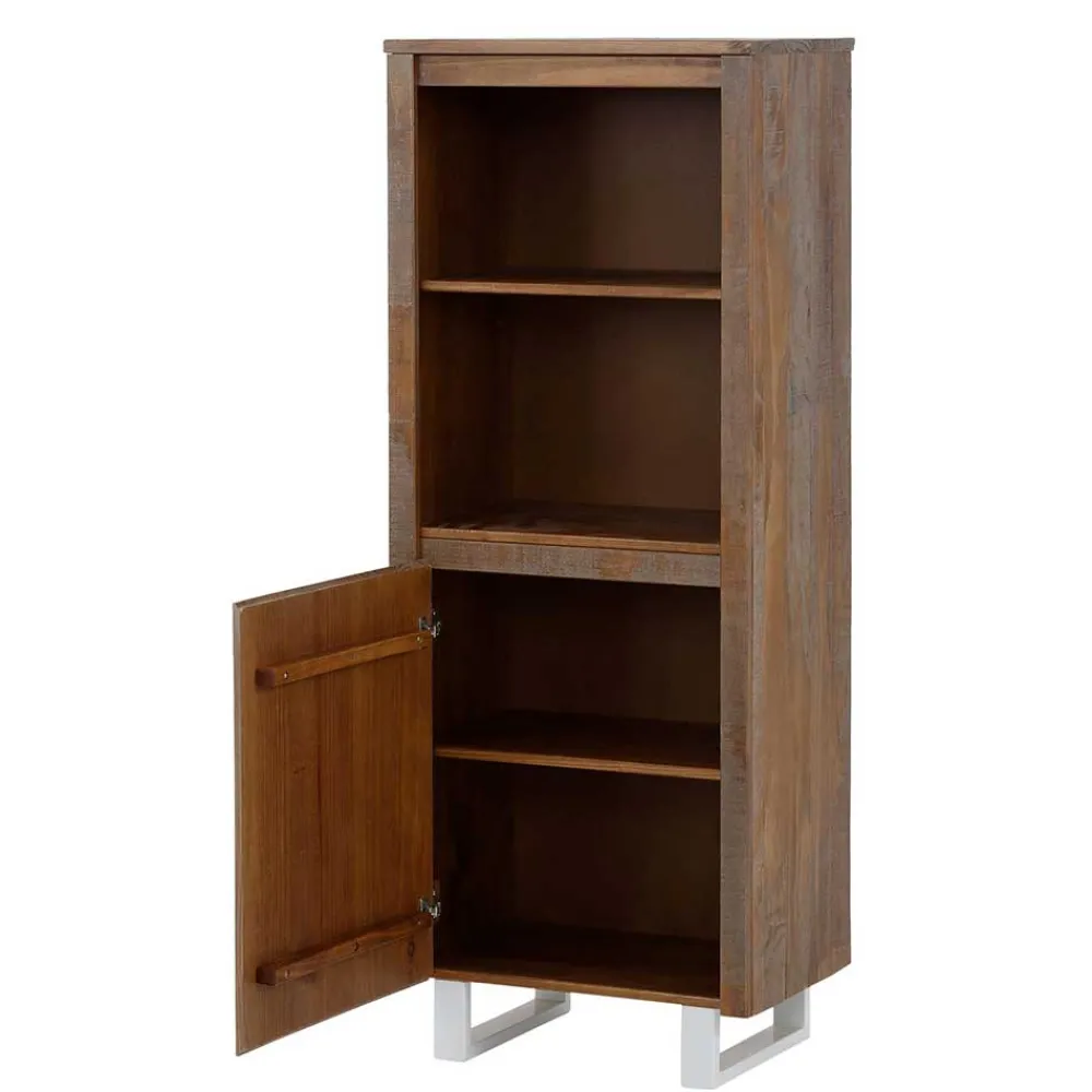 Wohnen Regale|Vitrinen<55x140x35 Dunkles Regal aus Kiefer Massivholz - Lavagna
