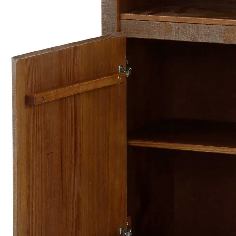 Wohnen Regale|Vitrinen<55x140x35 Dunkles Regal aus Kiefer Massivholz - Lavagna