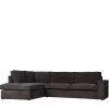 Wohnen Sofas<283x92x197 Eckcouch in Grau Cord Stoff - Olciano