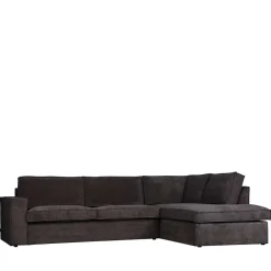 Wohnen Sofas<283x92x197 Eckcouch in Grau Cord Stoff - Olciano