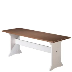 Wohnen Sitzbank<110x45x37 Esszimmerbank in Weiß & Braun - Vatina
