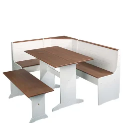 Wohnen Sitzbank<110x45x37 Esszimmerbank in Weiß & Braun - Vatina