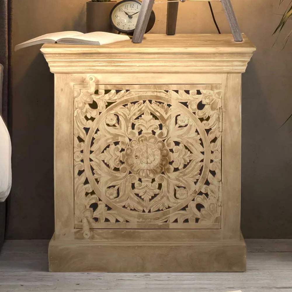 Wohnen Kommoden<60x65x40 Etho Style Schrank Sandfarben - Runiasa
