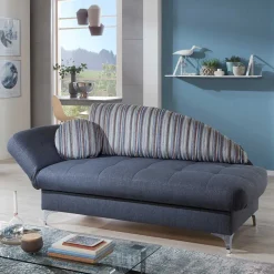 Wohnen Sofas<182x79x86 Federkern Schlafsofa in Blau - Curtici