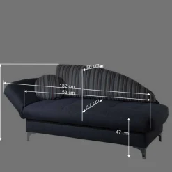 Wohnen Sofas<182x79x86 Federkern Schlafsofa in Blau - Curtici