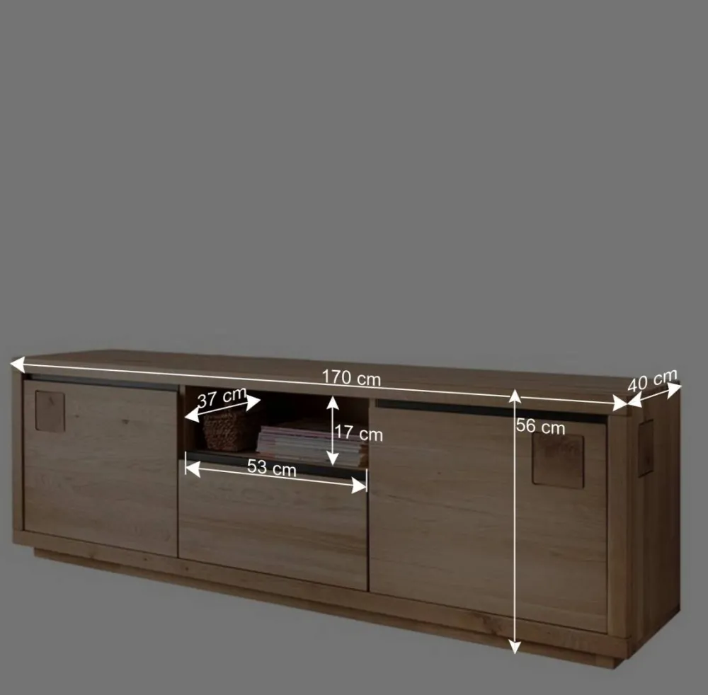 Wohnen Tv & Hifi-Möbel|Lowboards<170x56x40 Fernsehboard aus Wildeiche Massivholz - Embleys