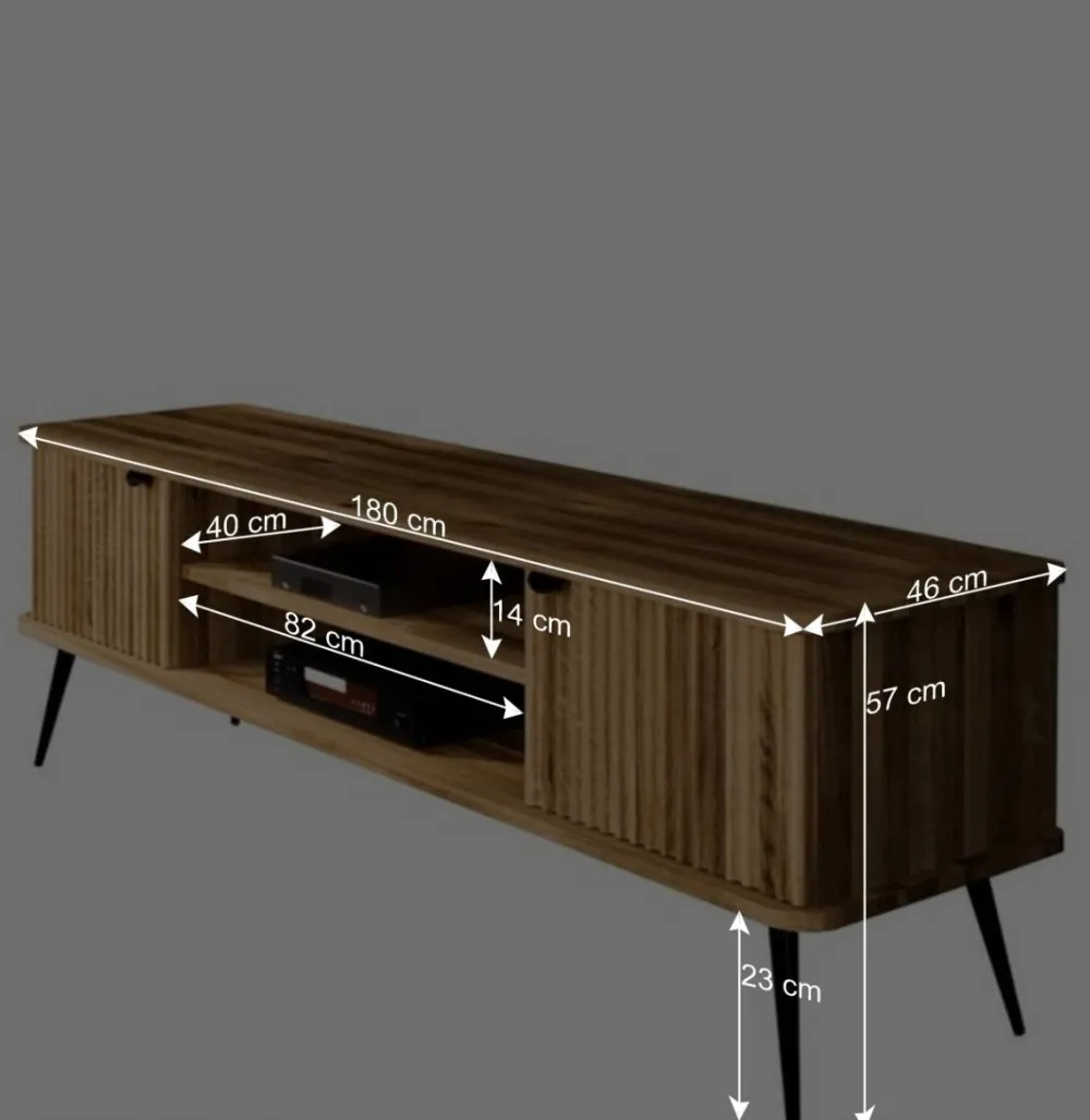 Wohnen Tv & Hifi-Möbel|Lowboards<180x57x46 Fernseher Unterschrank aus Wildeiche - Casarius